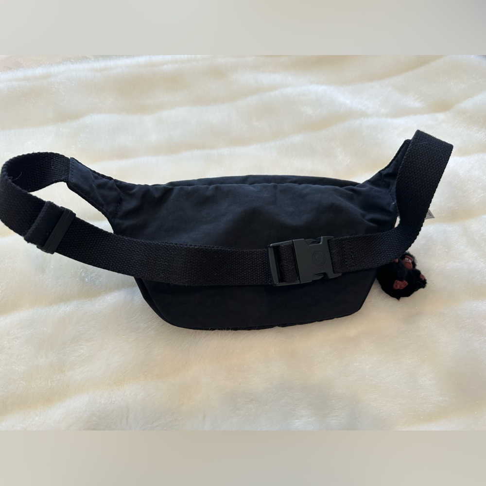Kipling Black Waist Bag with Logo Patch and Monkey Keychain - Picture 7 of 9